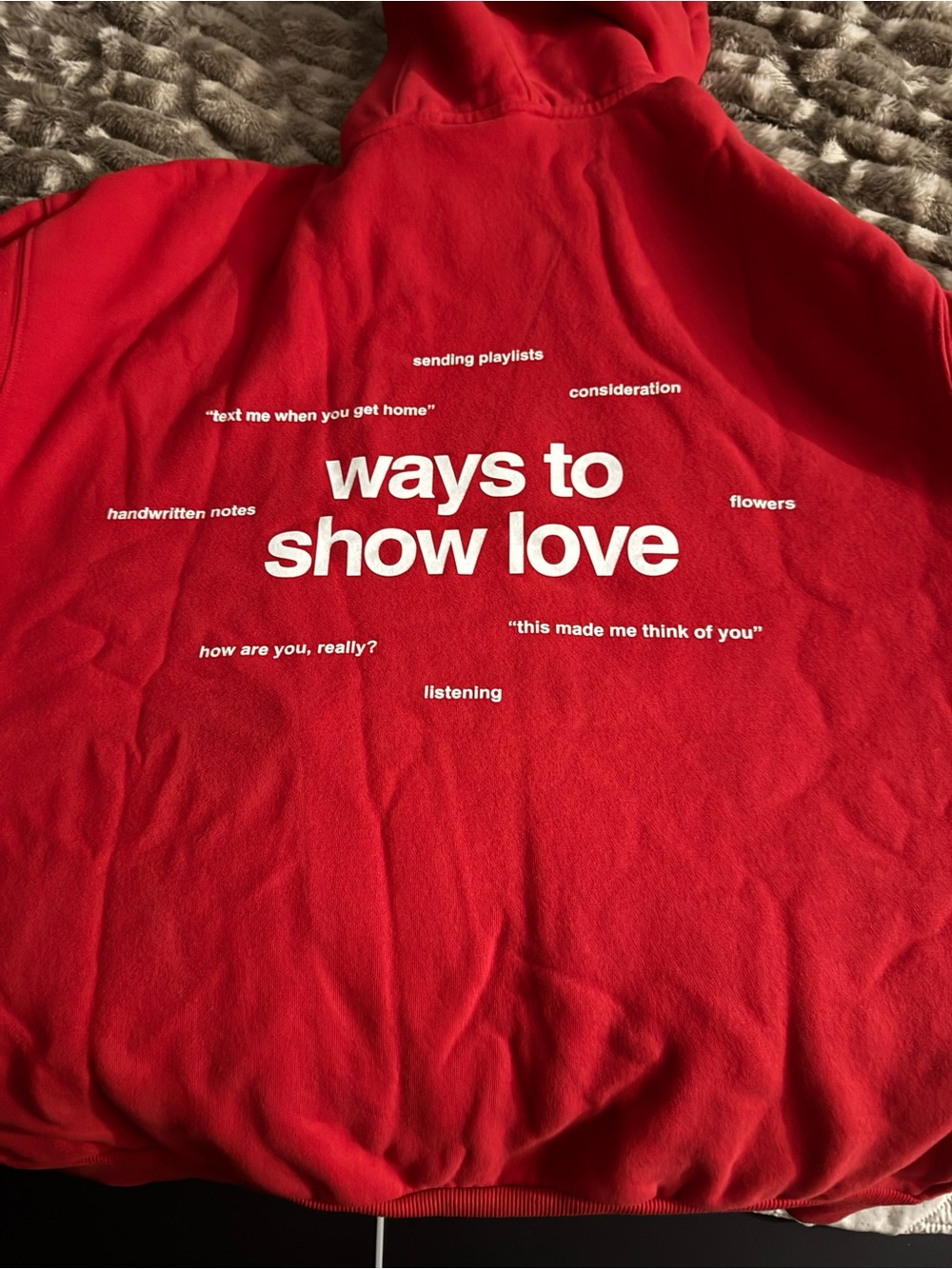 Red "Ways to Show Love" Hooded Sweatshirt